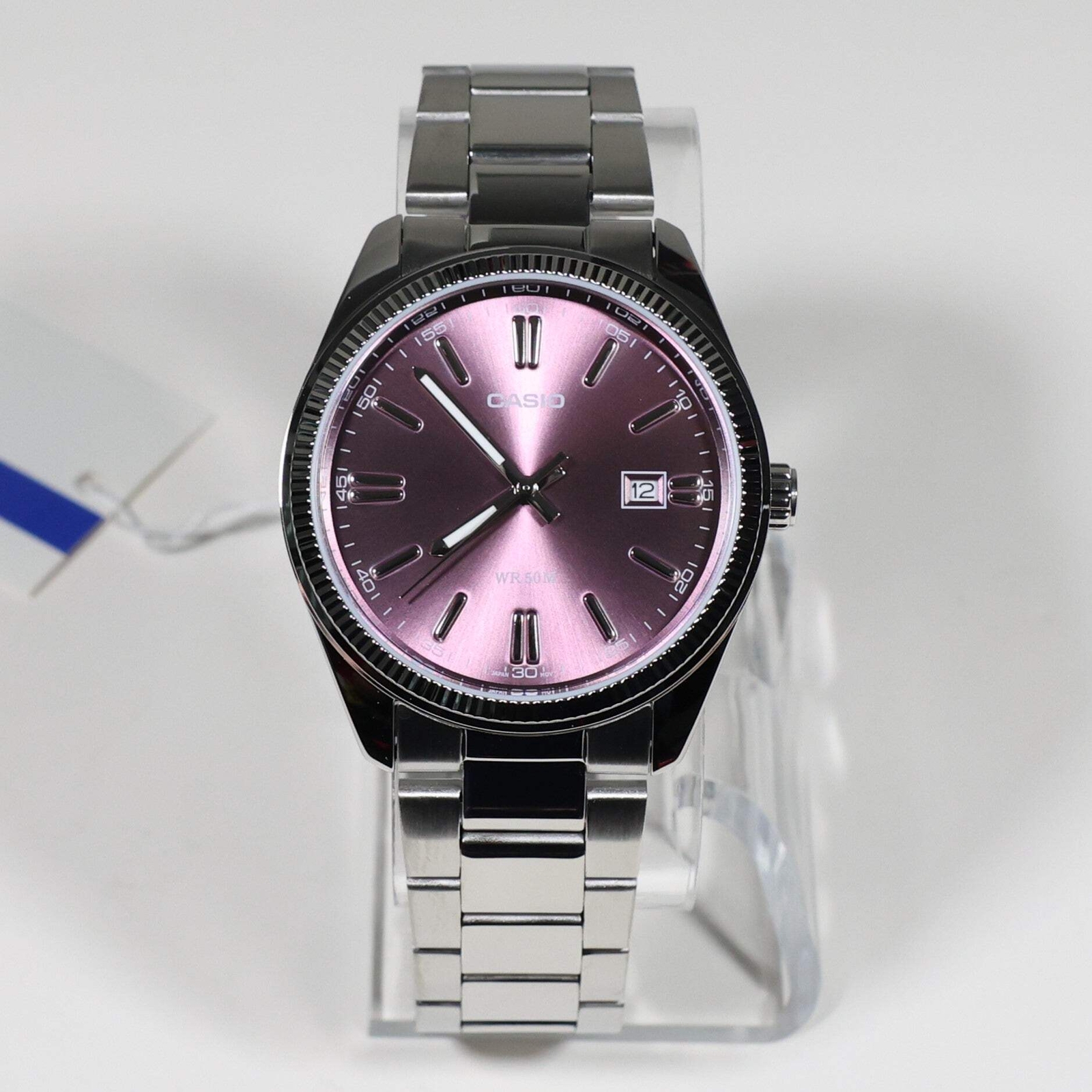 Casio Mens Vintage Purple Dial Stainless Steel Watch MTP-1302PD-6AVEF