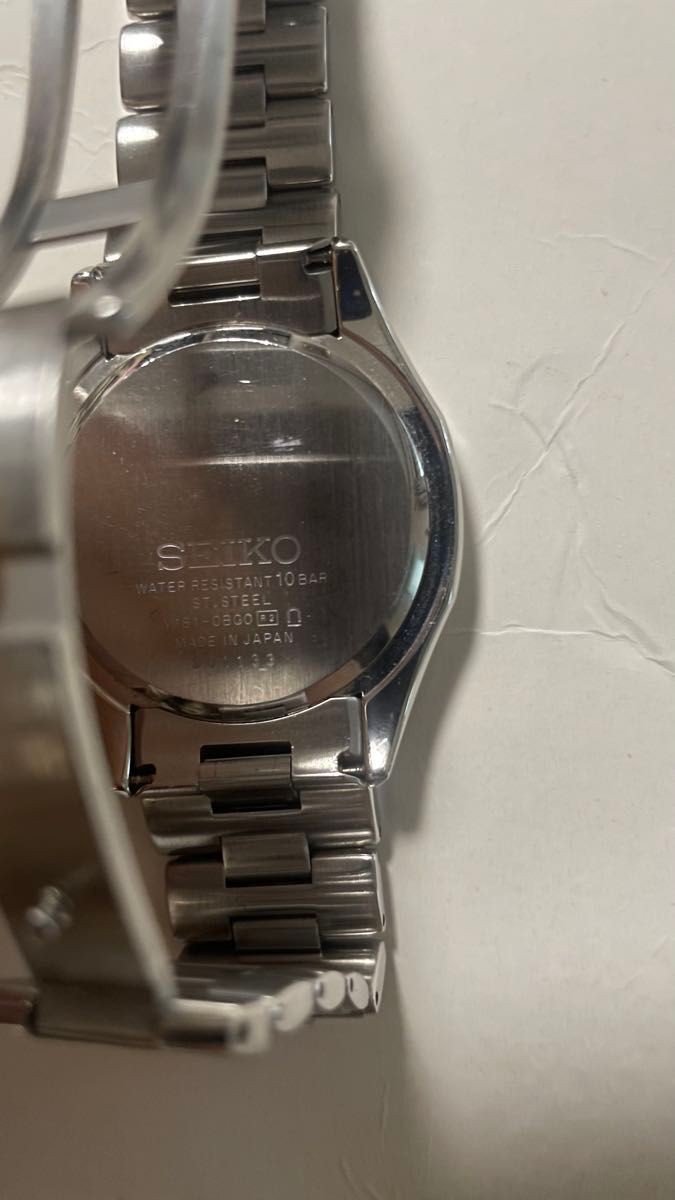 SEIKO Solar Wristwatch Black Dial Silver Men s Excellent Condition