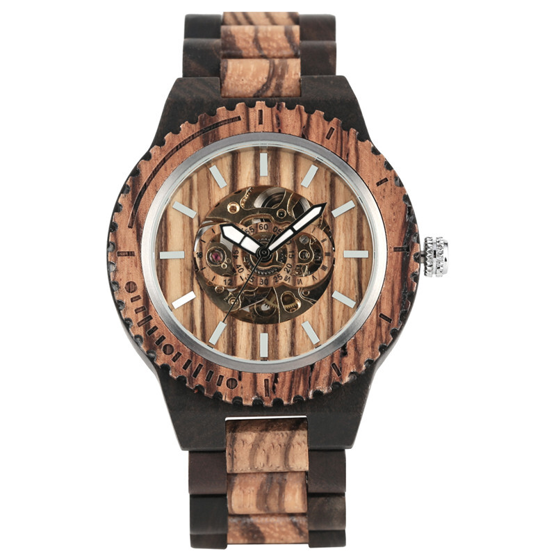 Modern Men’s Watch Casual Self-wind Mechanical Wrist Watches Adjustable Strap