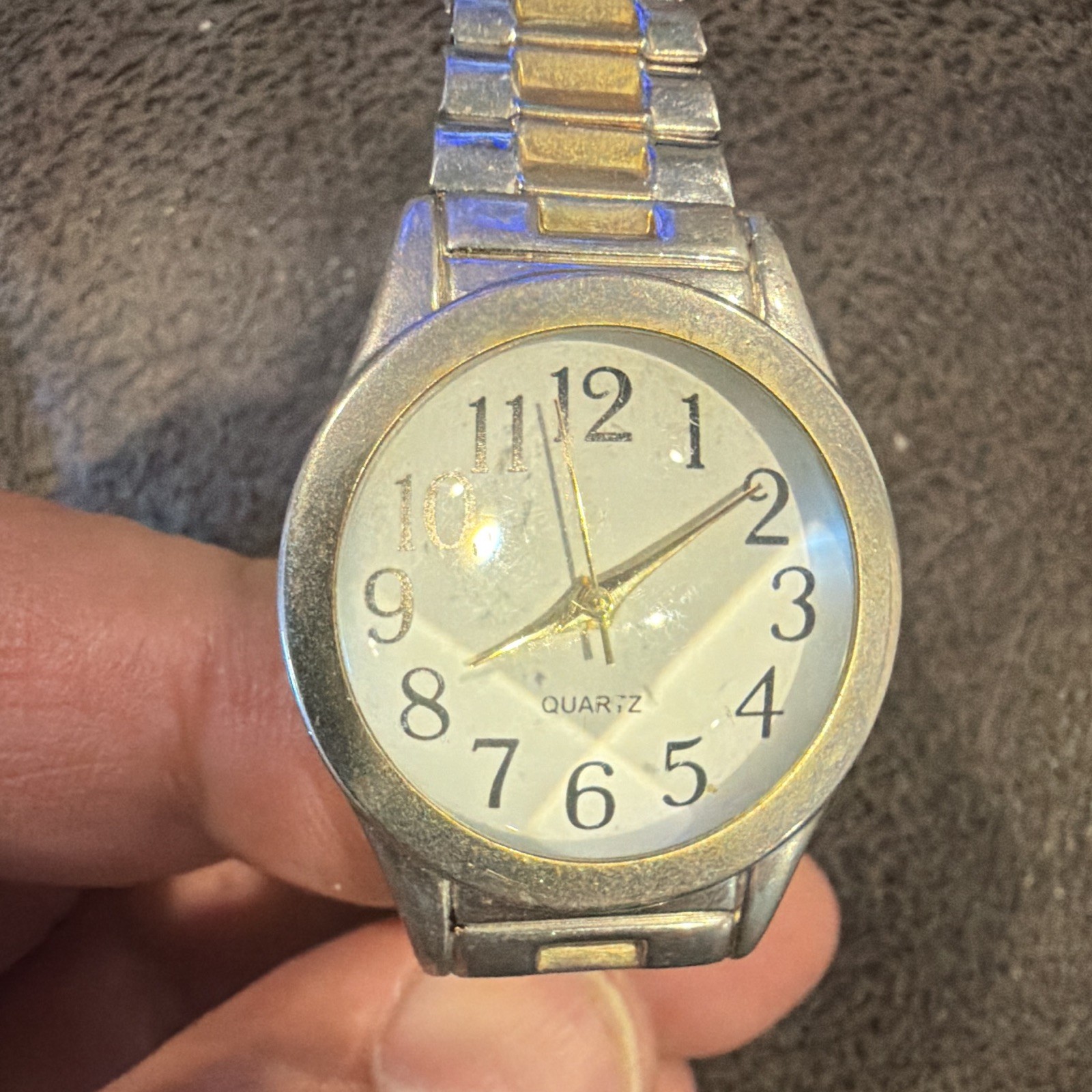 M.Z. Berger WS17B Quartz Analog Watch Two-Tone Metal Bracelet White Dial