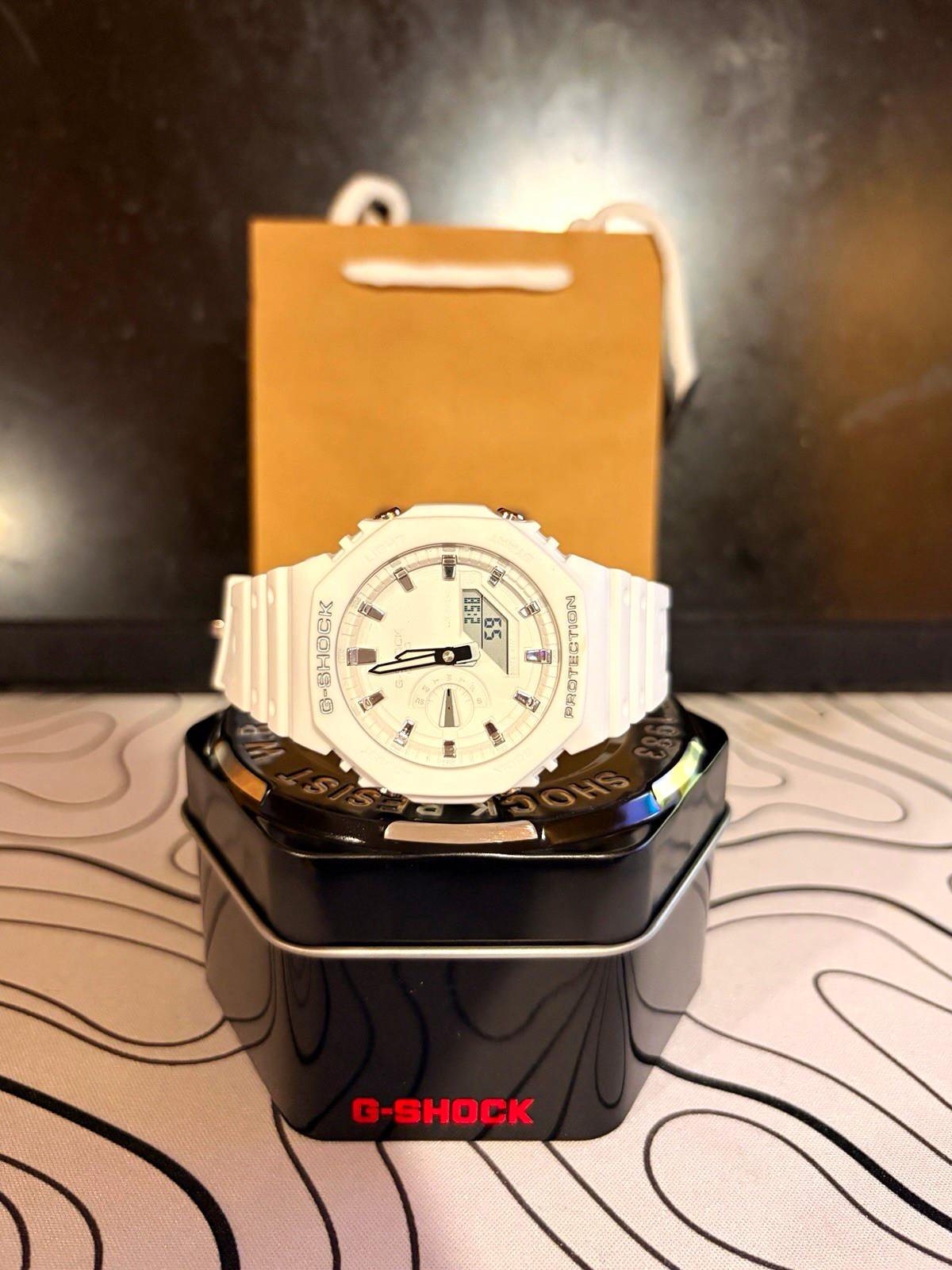 White and Silver Casio G-SHOCK GA2100