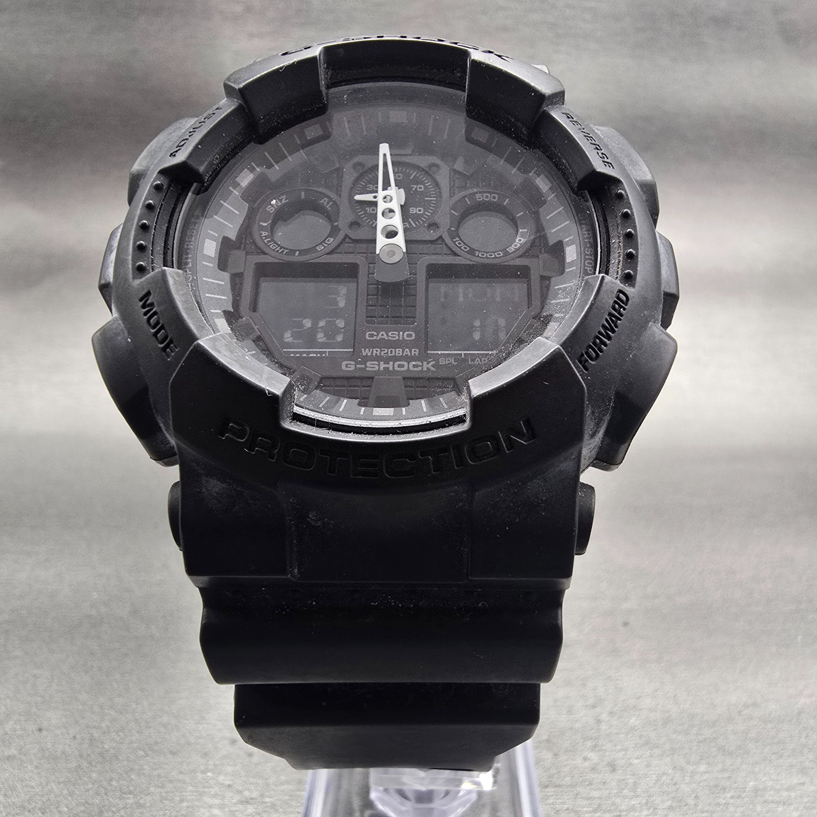 Casio G-Shock GA-100 Watch Men 51mm Black Alarm Chronograph Timer New Battery