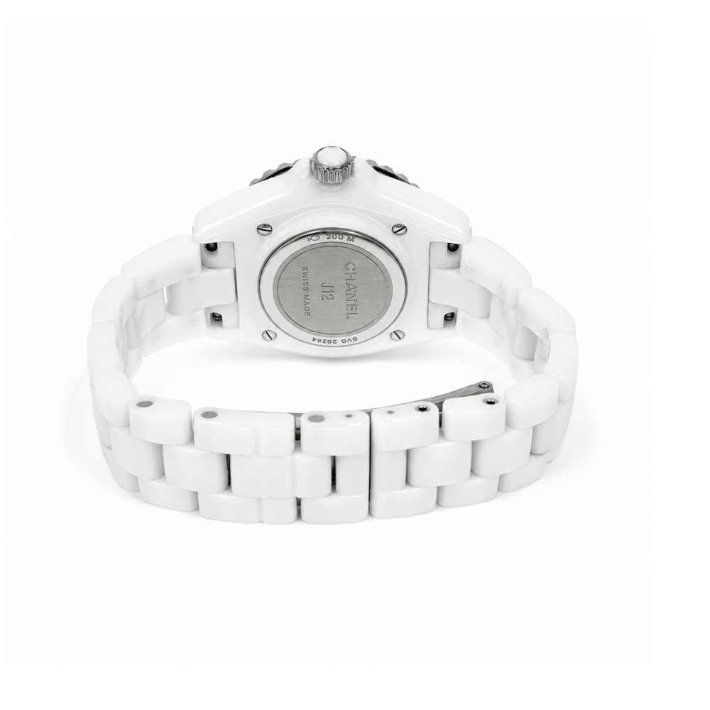 Chanel J12 White Ceramic 33mm Quartz Ladies Watch Box and Card