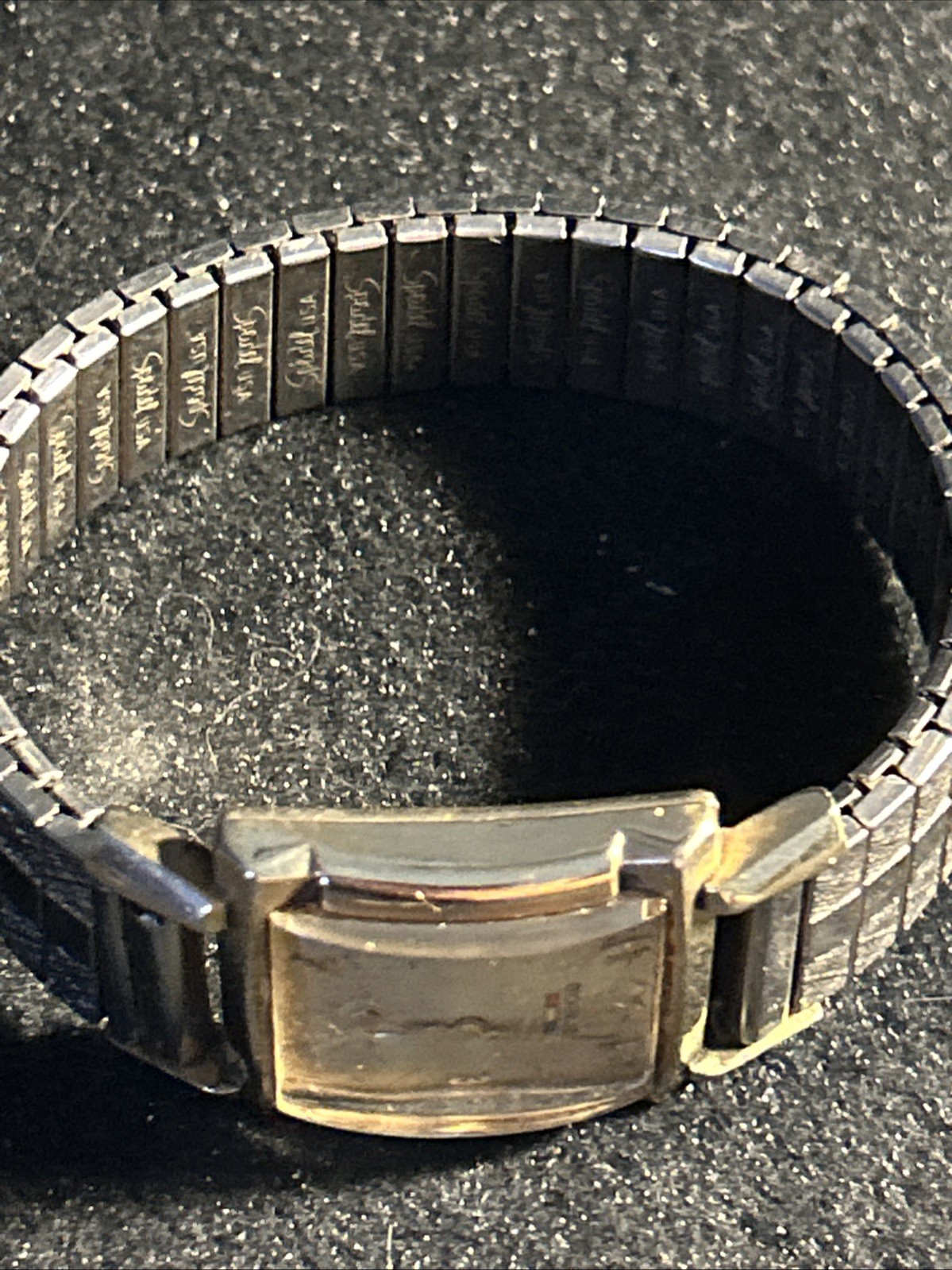 vintage benrus mens wrist watch BO 1, Late 1940’s 10 Gold Filled Tank, Patina.