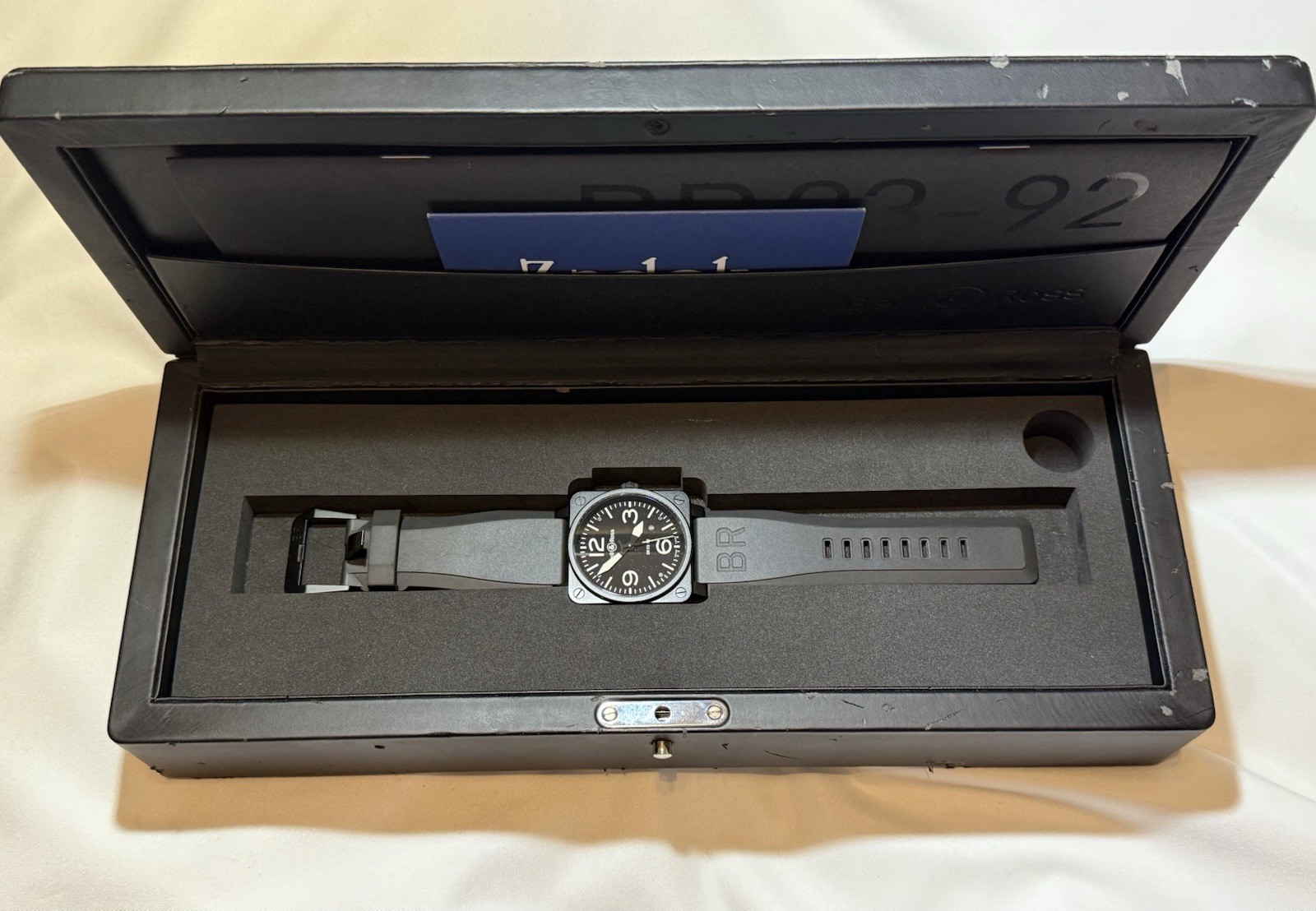 BELL & ROSS BR03-92-S Matte Black Ceramic and Stainless Steel w/ Box and Strap