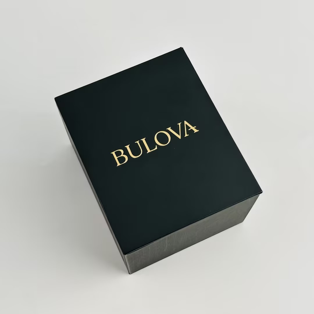 Bulova Hack 98A255 Black Dial Green Leather Strap Automatic Men’s Watch 38 mm