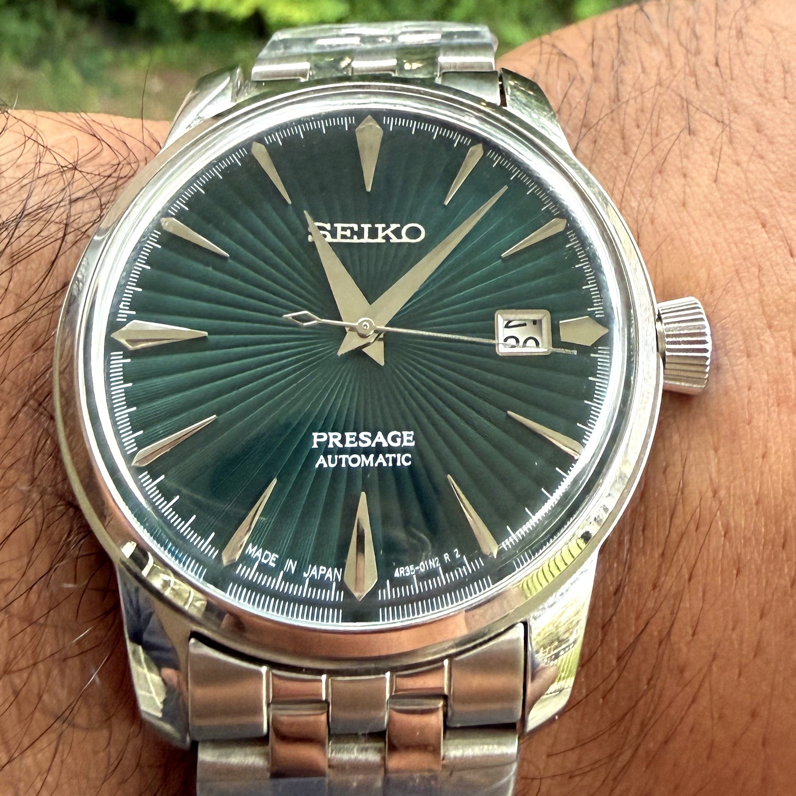 Seiko Presage Cocktail Time Mockingbird SRPE15 Green Dial 40.5mm Automatic Watch