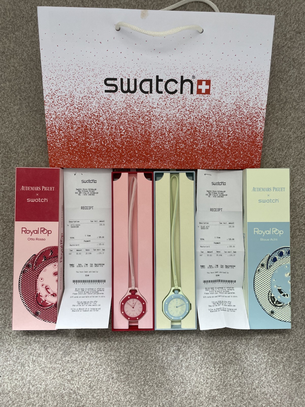 Swatch x AP | Royal Pop Otto Rosso & Blaue Acht : With Receipt & 2 Year Warranty