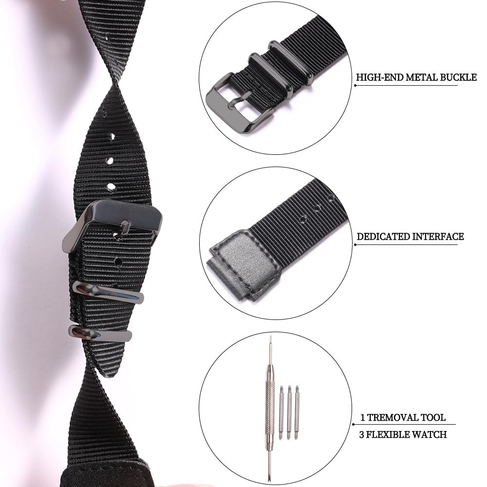 Military Nylon strap Compatible with Casio AE1200WH AE1500WH A158WA W800H SGW-30