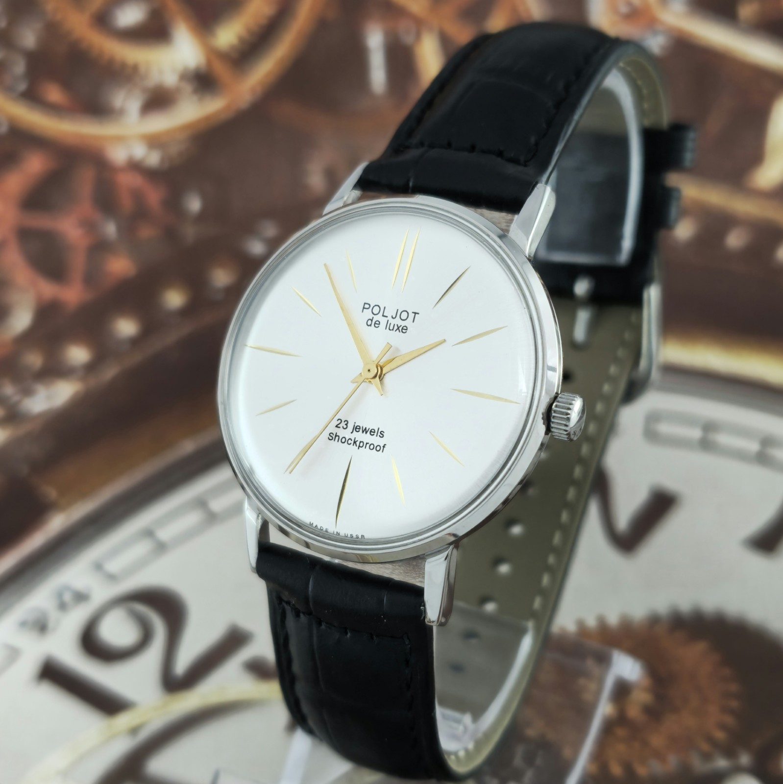 Vintage Watch USSR Poljot De Luxe 23 Jewels ULTRA SLIM Soviet Mechanical Watch