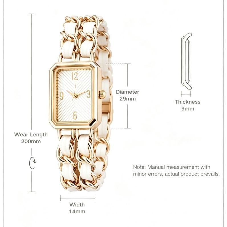 Vintage Square Quartz Watch Luxury Leather Strap Fashion Gift For Women US Stock