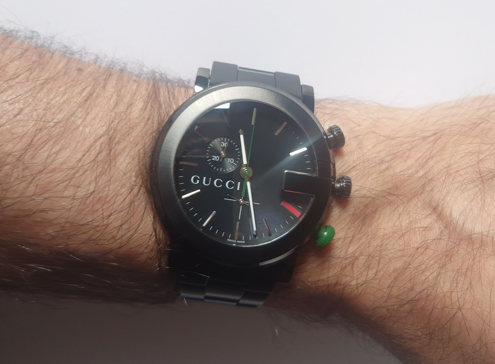 Gucci G‑Chrono YA101331 Unworn Serviced 2026 Full Set Box Links 44mm