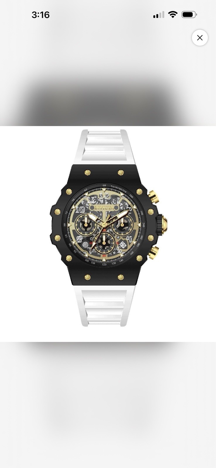 Invicta Racing Vaulthan Men’s Watch 44mm White/Black (69653) – Brand New