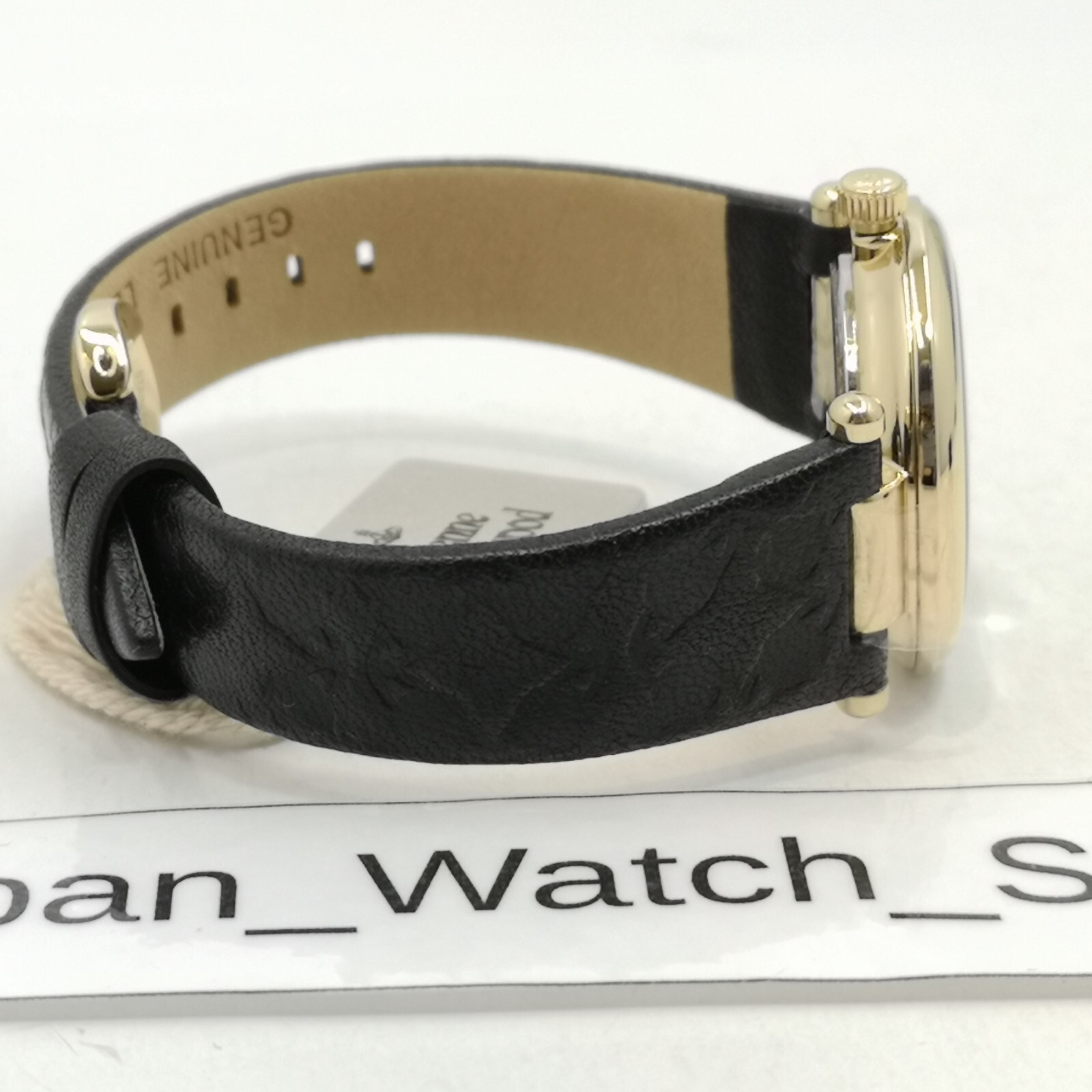 Vivienne Westwood VV006BKGD Black Leather Quartz Women’s Watch New in Box