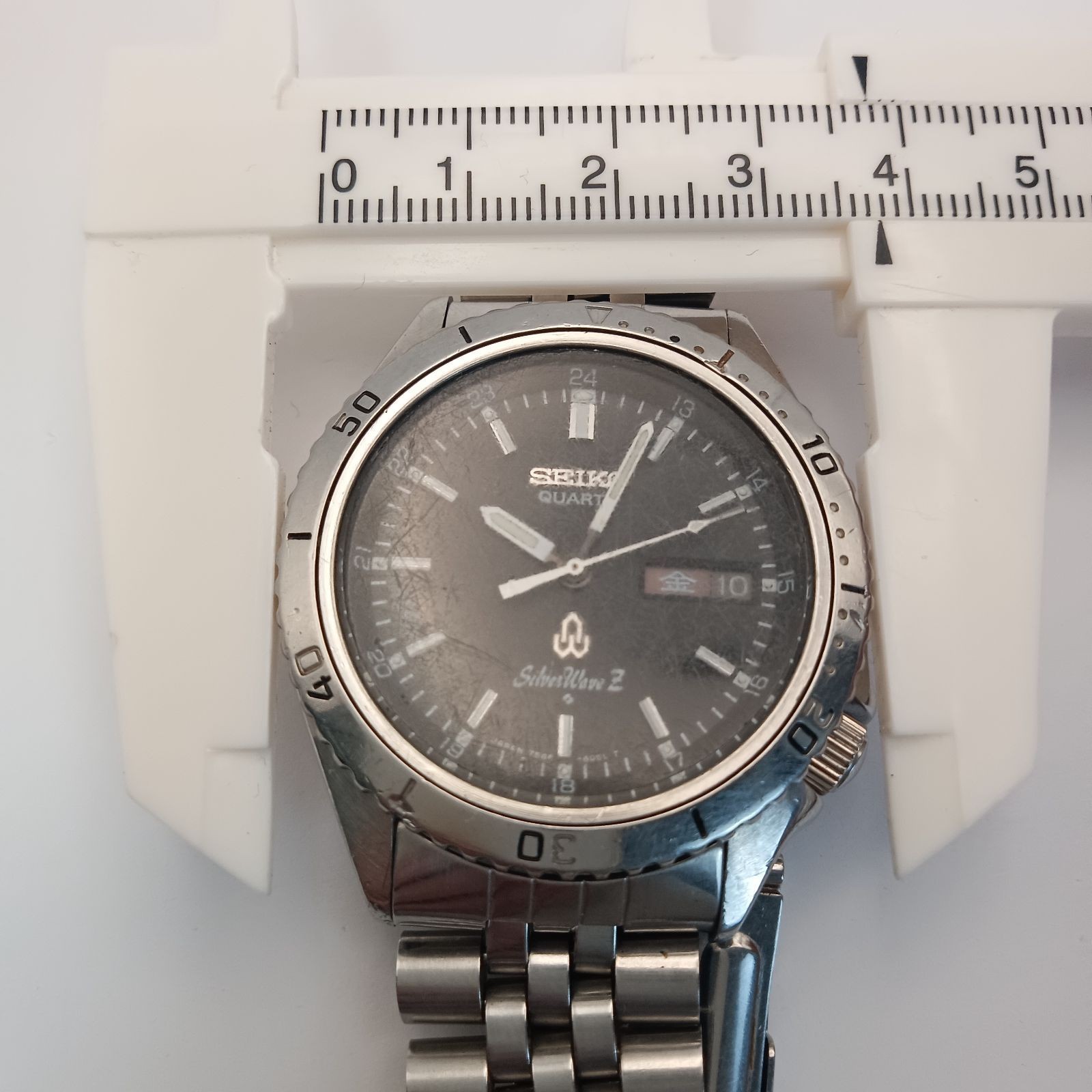 SEIKO Silver Wave Z Diver Style Quartz Watch Black Dial 1970’s Used Japan