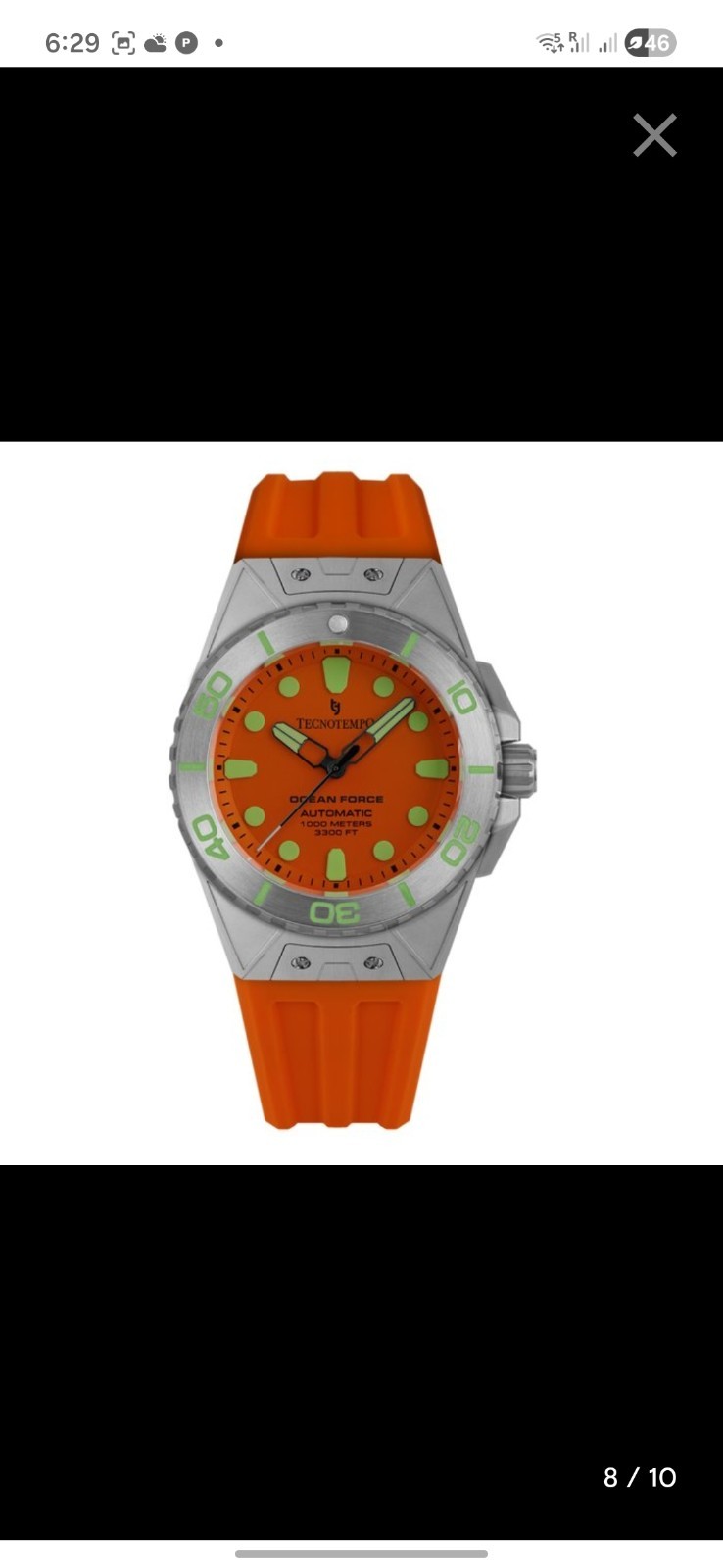Tecnotempo Ocean Force 1000M Helium Valve. Orange!