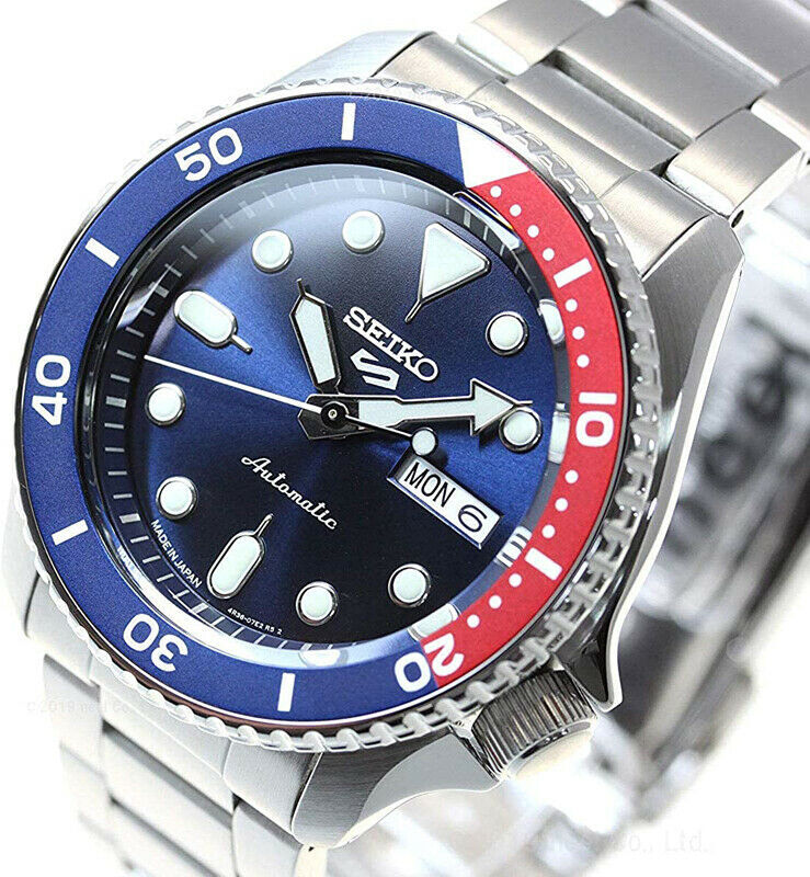 Seiko 5 Sports SRPD53K1 Pepsi Color Automatic Mechanical Diver Men Watch GENUINE