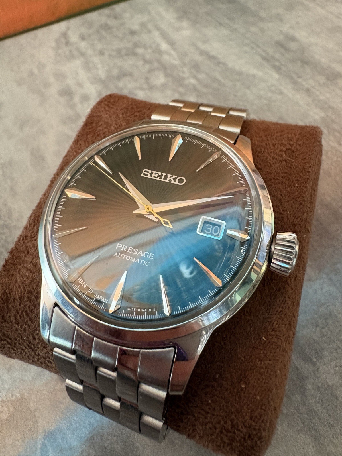 Seiko Presage Automatic SRPE15 Exhibition Caseback Steel Bracelet
