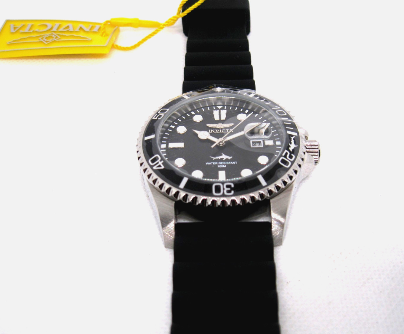 Invicta Pro Diver ‘SHARK’ Black Dial Black Silicone Strap Men’s Watch- 47161
