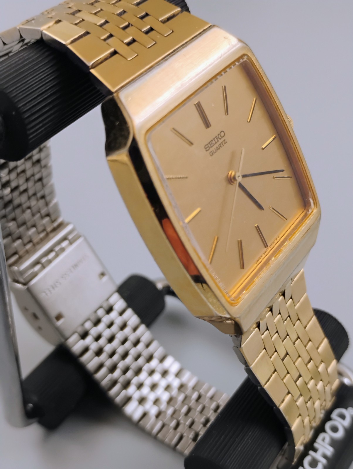 MINT NOS Vintage Seiko 3421-5220 Quartz Tank Watch April 1982 Box & Hangtag Rare