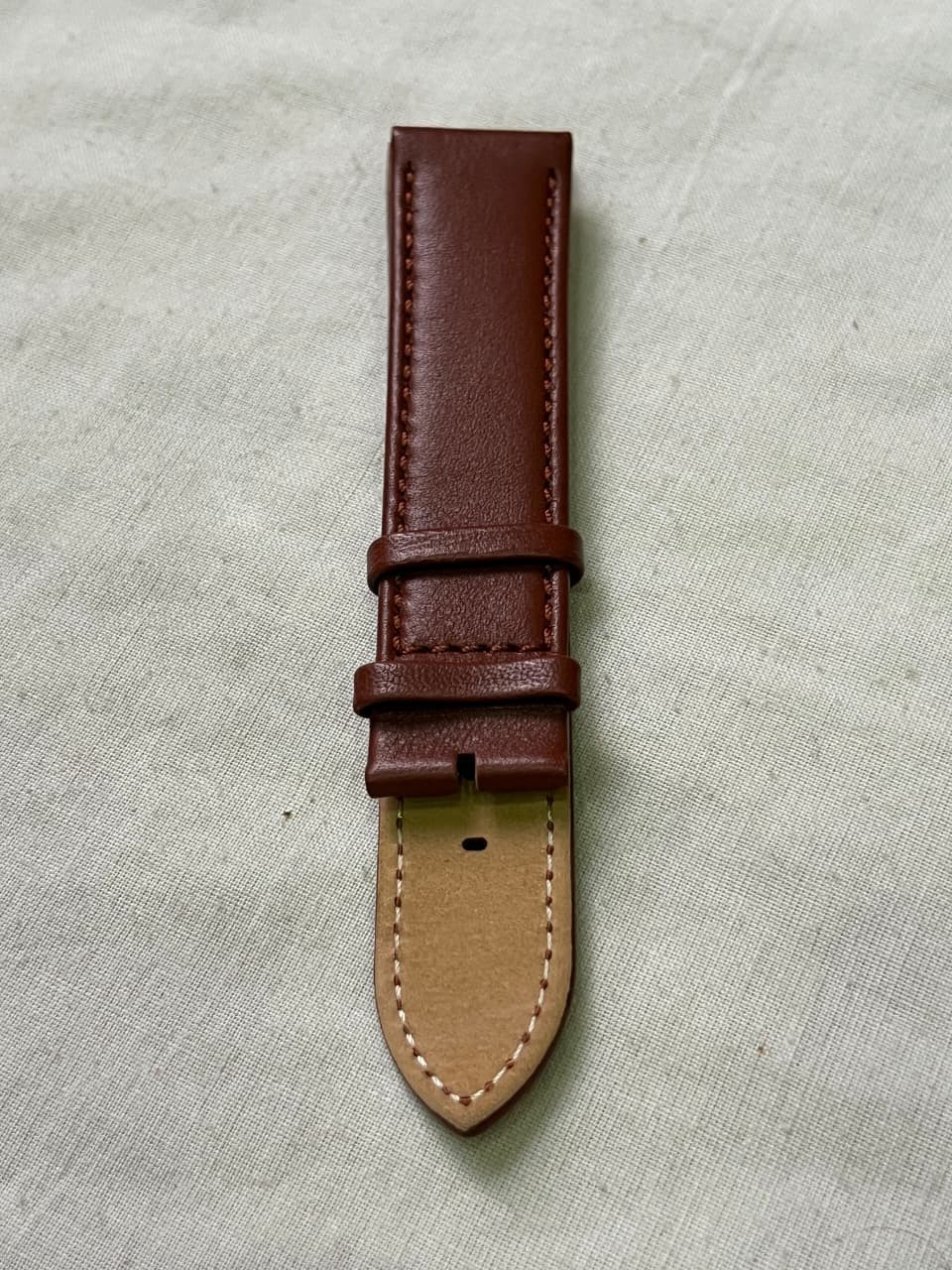 Mens Watch Band Replacement Blue Brown Leather Strap 22mm