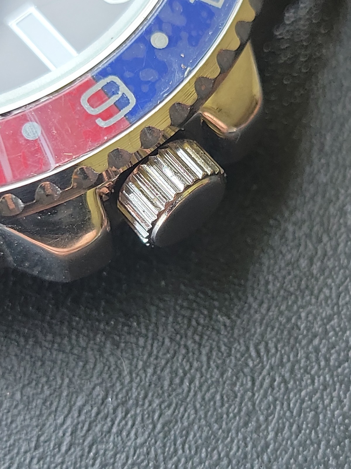 New Fixed Dial Luxury Mens Watch • Pepsi Design New Battery • No Band Inclu