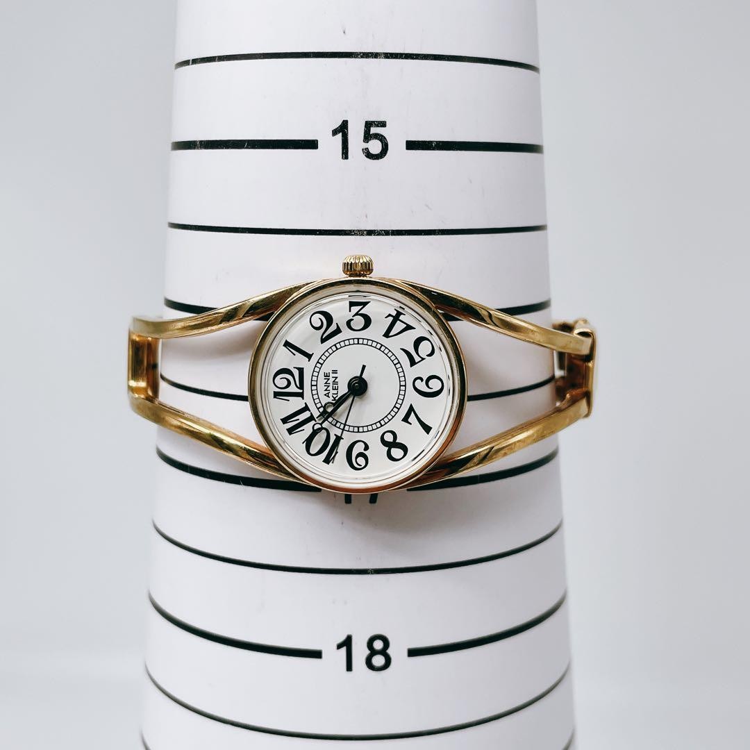 Anne Klein II Vintage Bangle Watch White Quartz Japan Working 071107