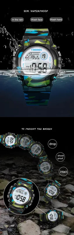 Kids Digital Sport Watch LED Waterproof Luminous Multifunction Wristwatch