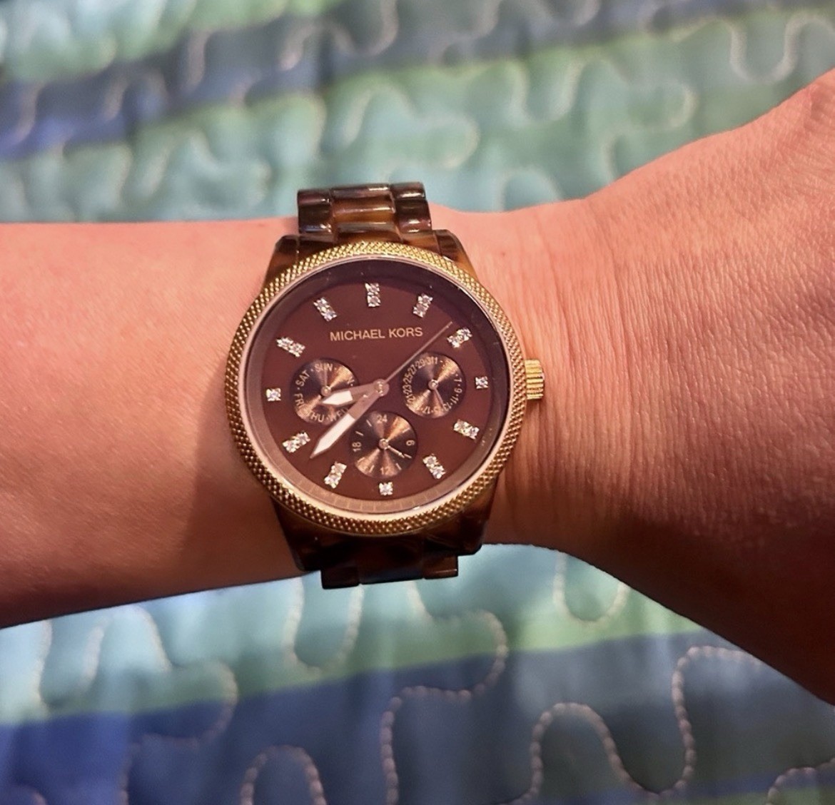 Michael Kors Gold and faux tortoiseshell Watch