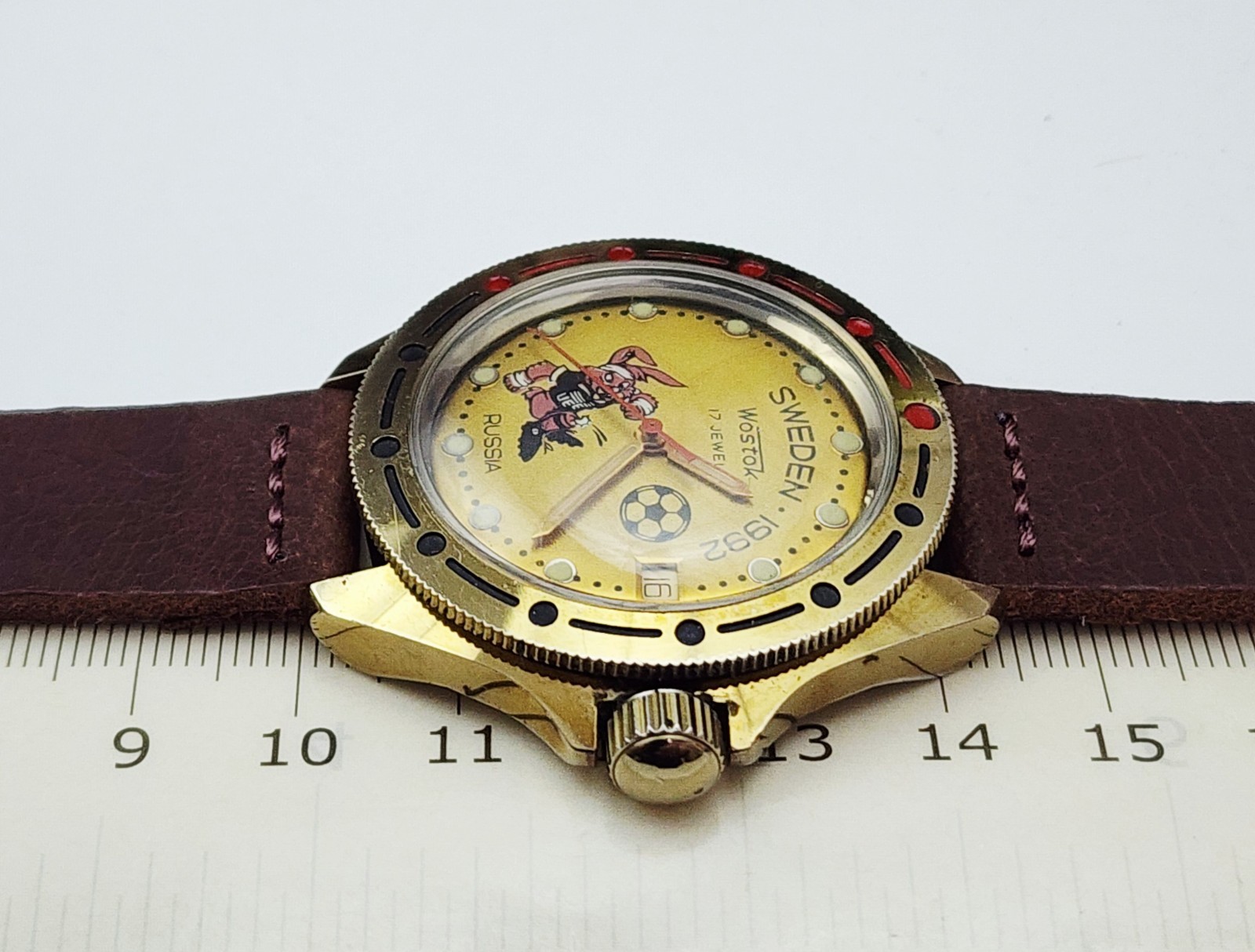 Men’s RUSSIAN Vintage 90’s Watch VOSTOK “Soccer EURO 1992 Sweden”. Manual Wind