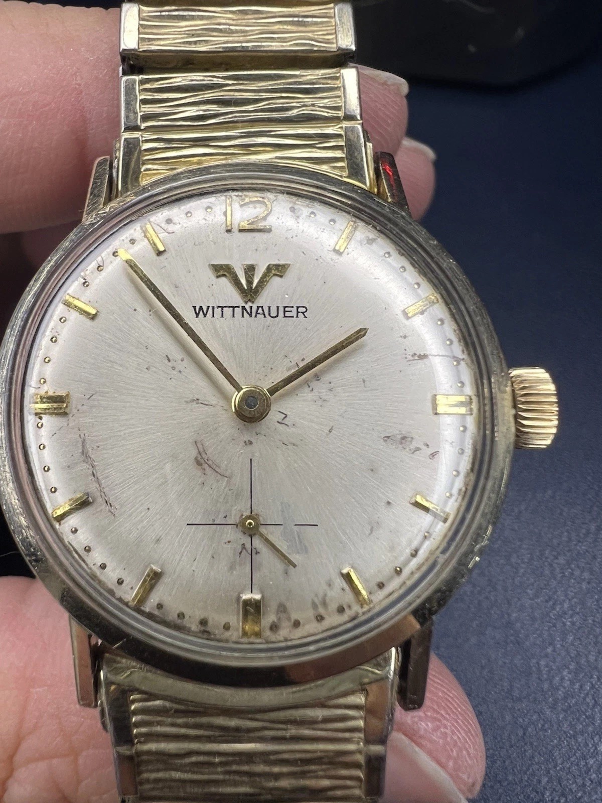 Wittnauer/Lingines Men’s Dress Watch Mechanical 10k Gold RGP Vintage 1950s