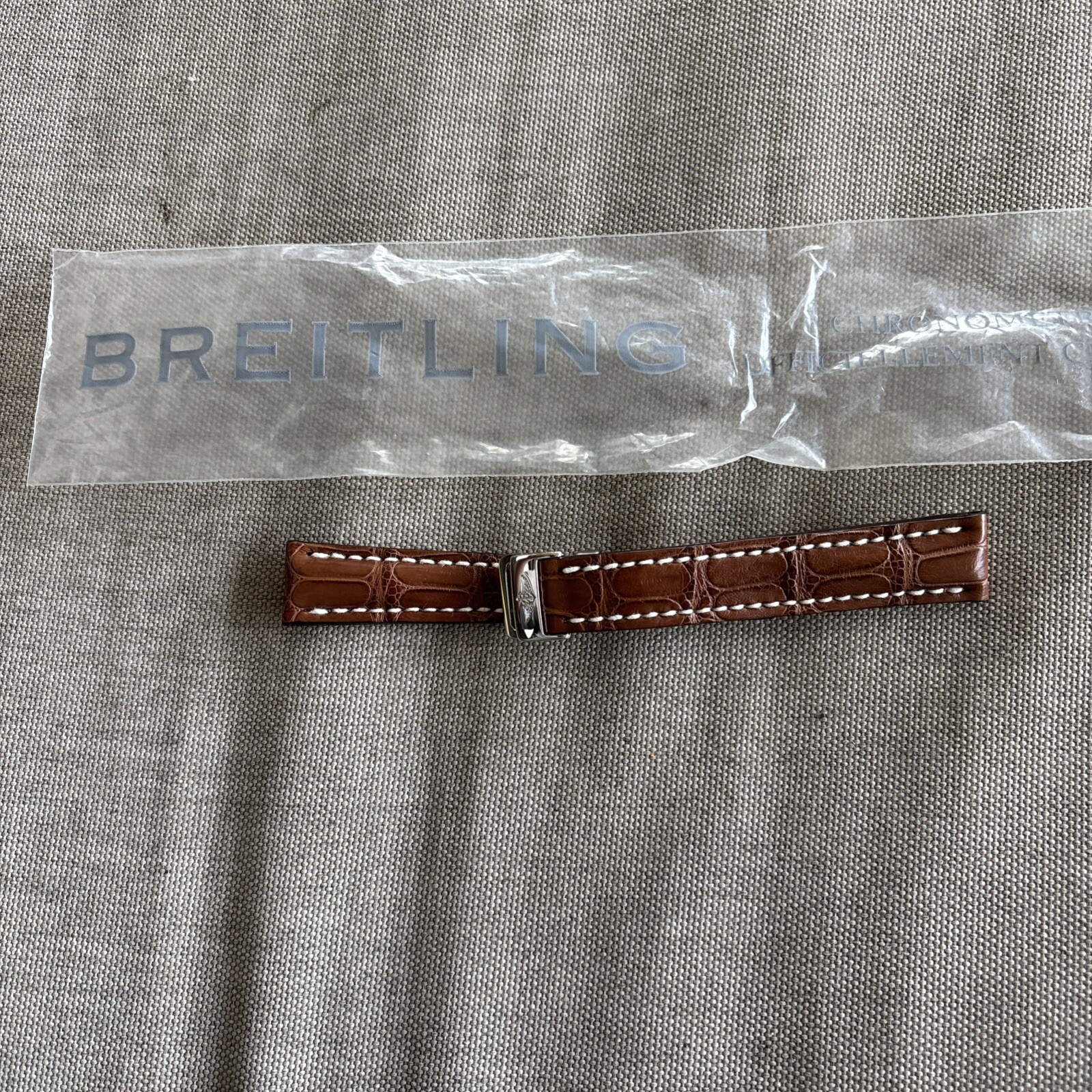 Original New Breitling 16-14 80 Leather Bracelet Band for Folding Clasp 226