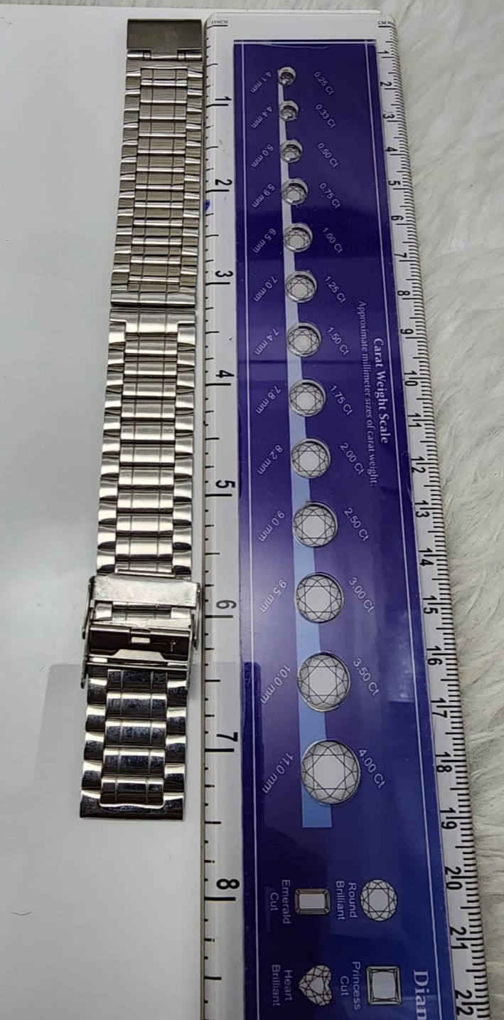 20mm Silver Stainless Steel Watch Bracelet Replacement Band with Fold Clasp