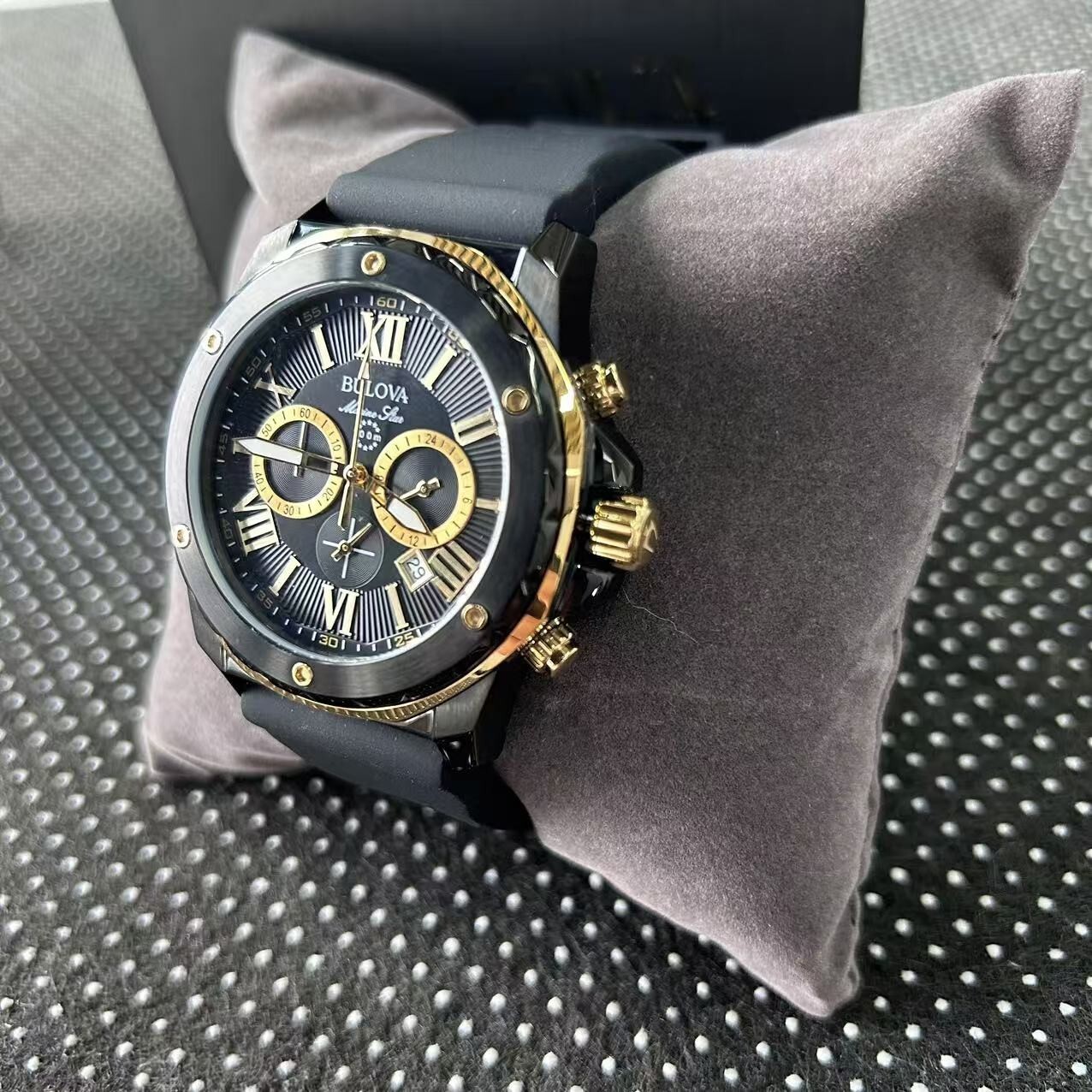 Bulova Marine Star 98B278 Men’s Quartz Chronograph Watch Black Dial 44MM 98B278