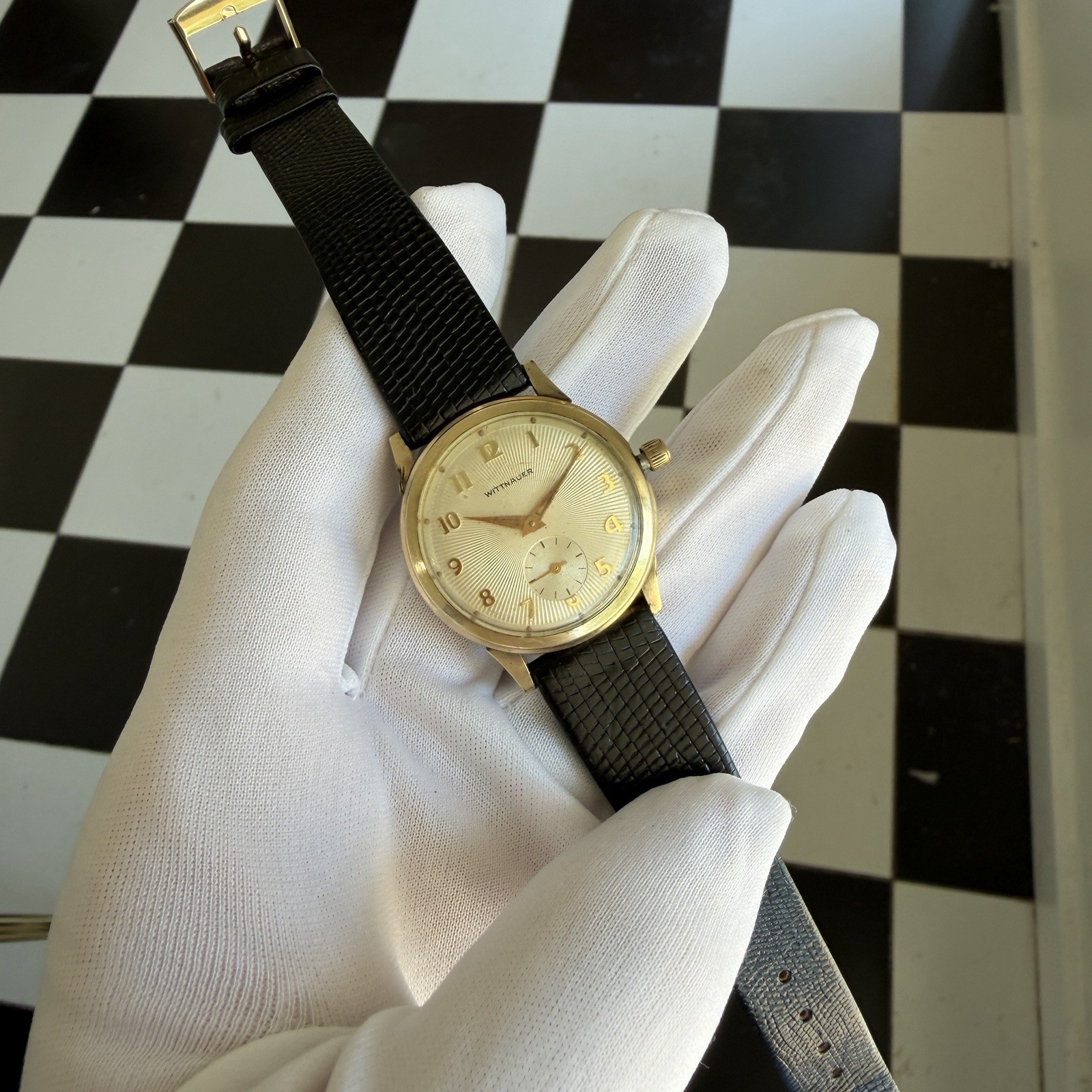 VTG 33MM Wittnauer 10K RGP Manual Wind Sunburst Dial Wrist Watch