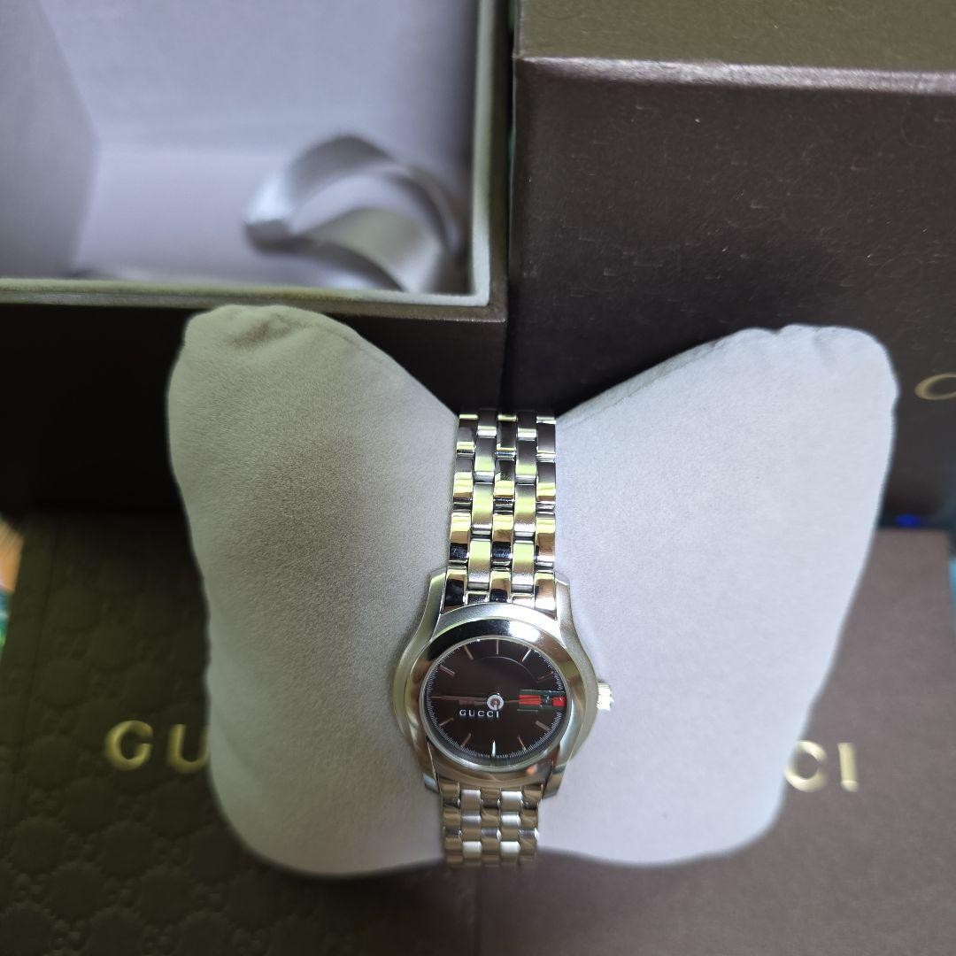 Gucci 5500L Sherry Line Black Quartz Watch Rare Japan 075574