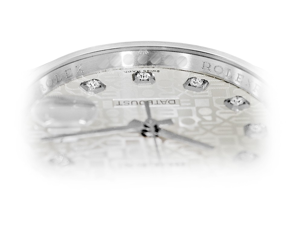 ROLEX Stainless Steel 36mm Datejust Factory Diamond 116244 Box Warranty MINTY