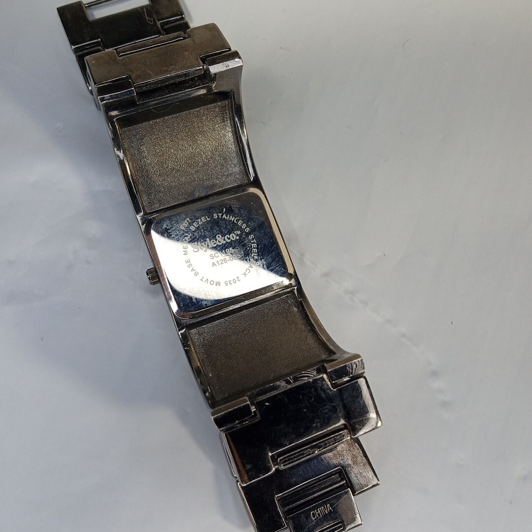 Style & Co Analog Wristwatch with Buckle Band, Quartz Movement, 104 Crystals