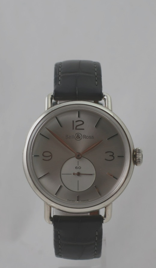 BELL & ROSS BRWW1 -70-AG 925 SILVER HAND WIND MANUAL WATCH ARGENTIUM SWISS