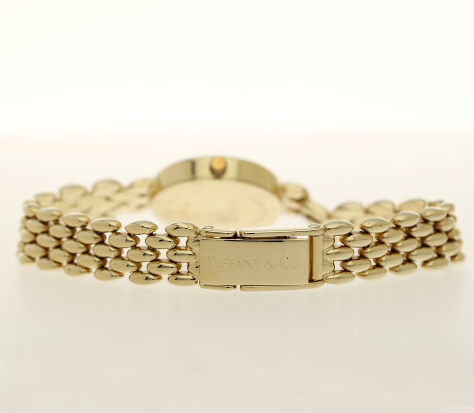 Tiffany & Co. 14K Yellow Gold Swiss Quartz Watch White Roman Dial 21MM