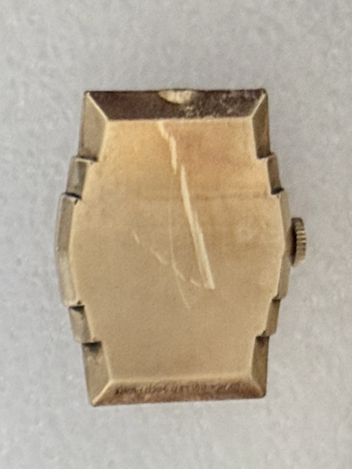BULOVA YELLOW 10k GF 3 STEP BEZEL CASE ORIGINAL DIAL VINTAGE 194Os ART DECO RUNS