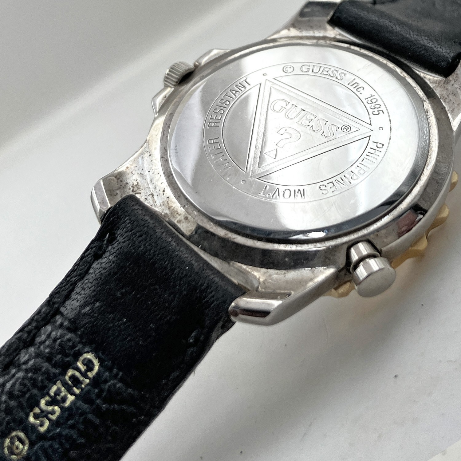 Vintage Guess Indiglo Dive Style Watch 1995 Rotating Bezel 36mm Mens