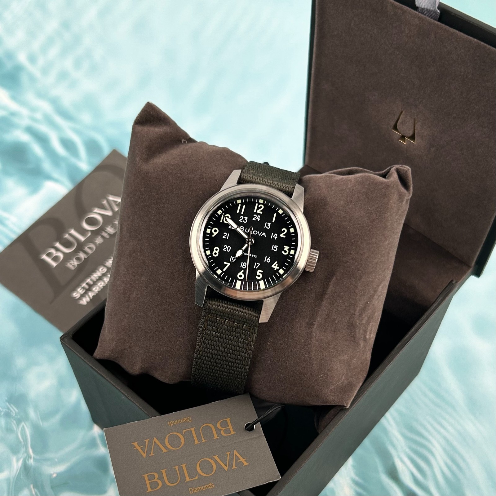 Bulova Men’s 96A259 Military VWI Special Edition Hack Black Automatic Watch 38MM