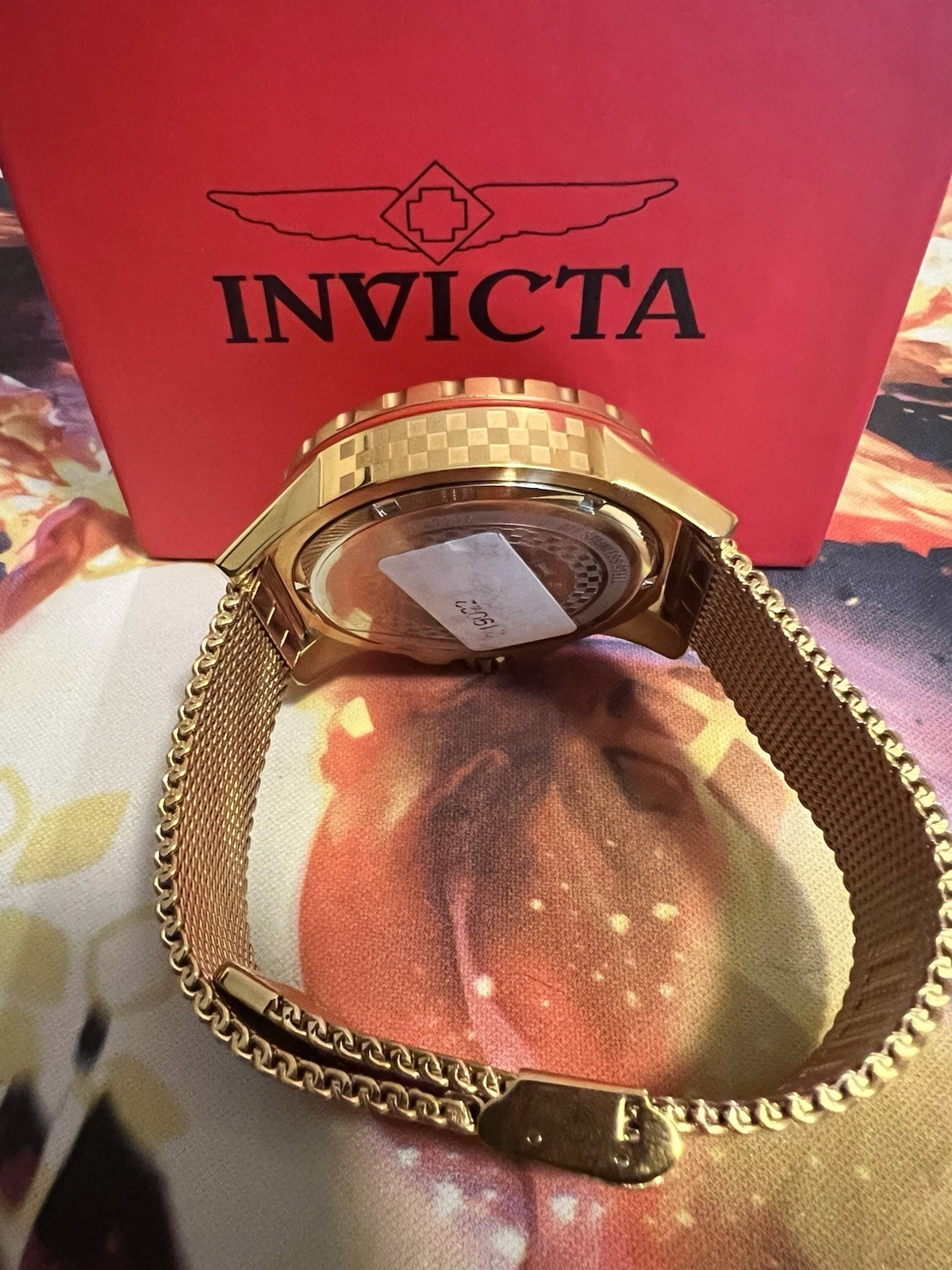 Invicta Men’s Gold Racing Chronograph Watch Mesh Band New w/ Box – Never Worn