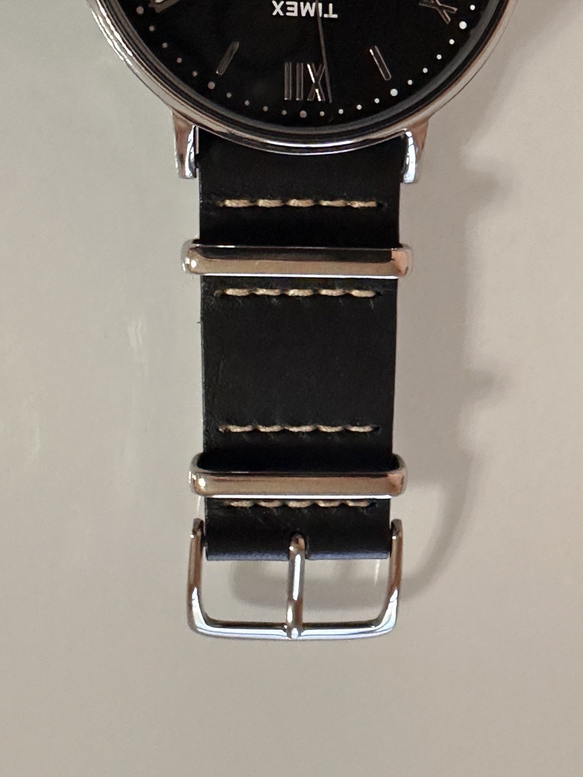 Timex Southview Black and Chrome Genuine Leather Strap TW2R28600