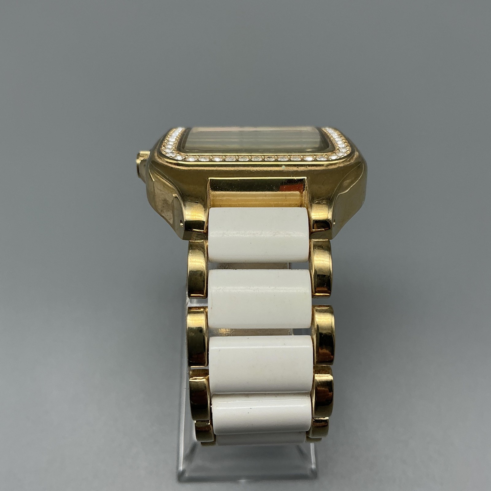Peugeot Womens Watch 35mm Gold Tone MOP Crystal Bezel New Battery 7.25″