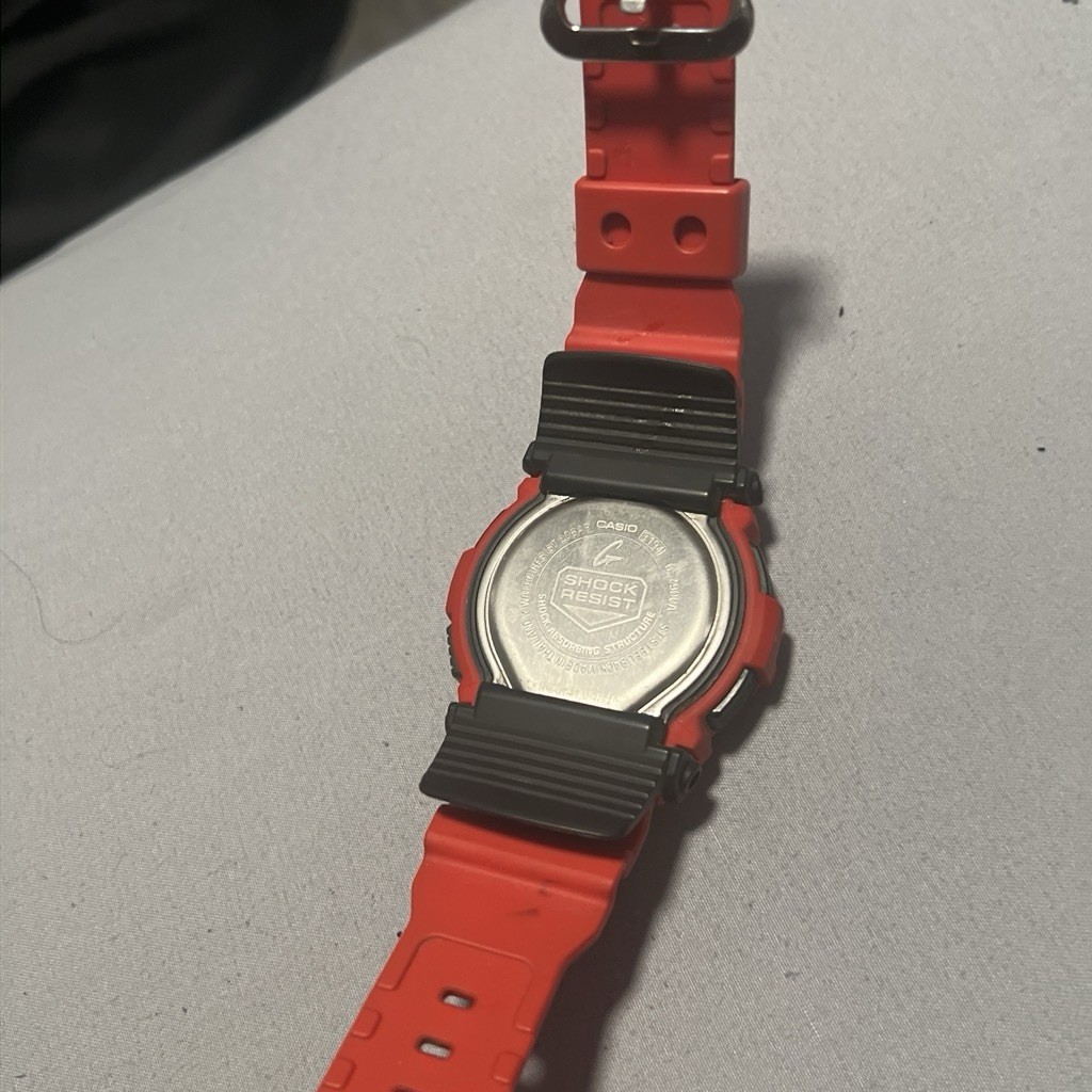 Casio G-Shock Red Resin Digital Quartz Wristwatch Shock-Resist 200m