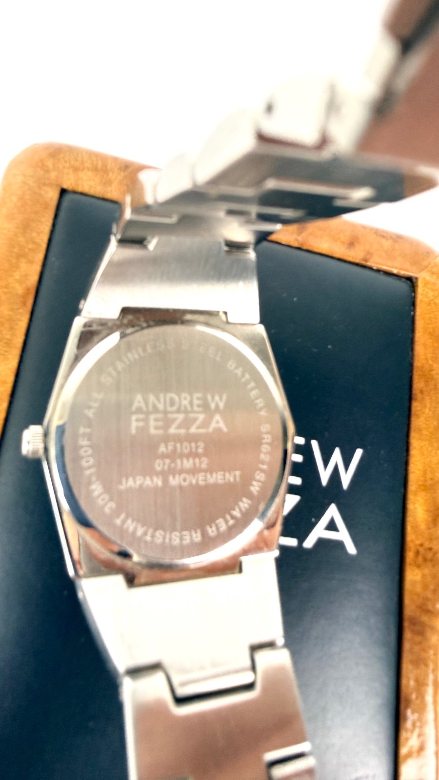 Vintage Andrew Fezza Men’s Stainless Steel Watch – Elegant Hexagonal Design