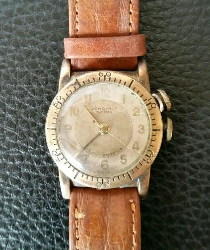 Longines Weems Vintage 1940s Pilot Military Mens Watch Manual Mechanical Japan