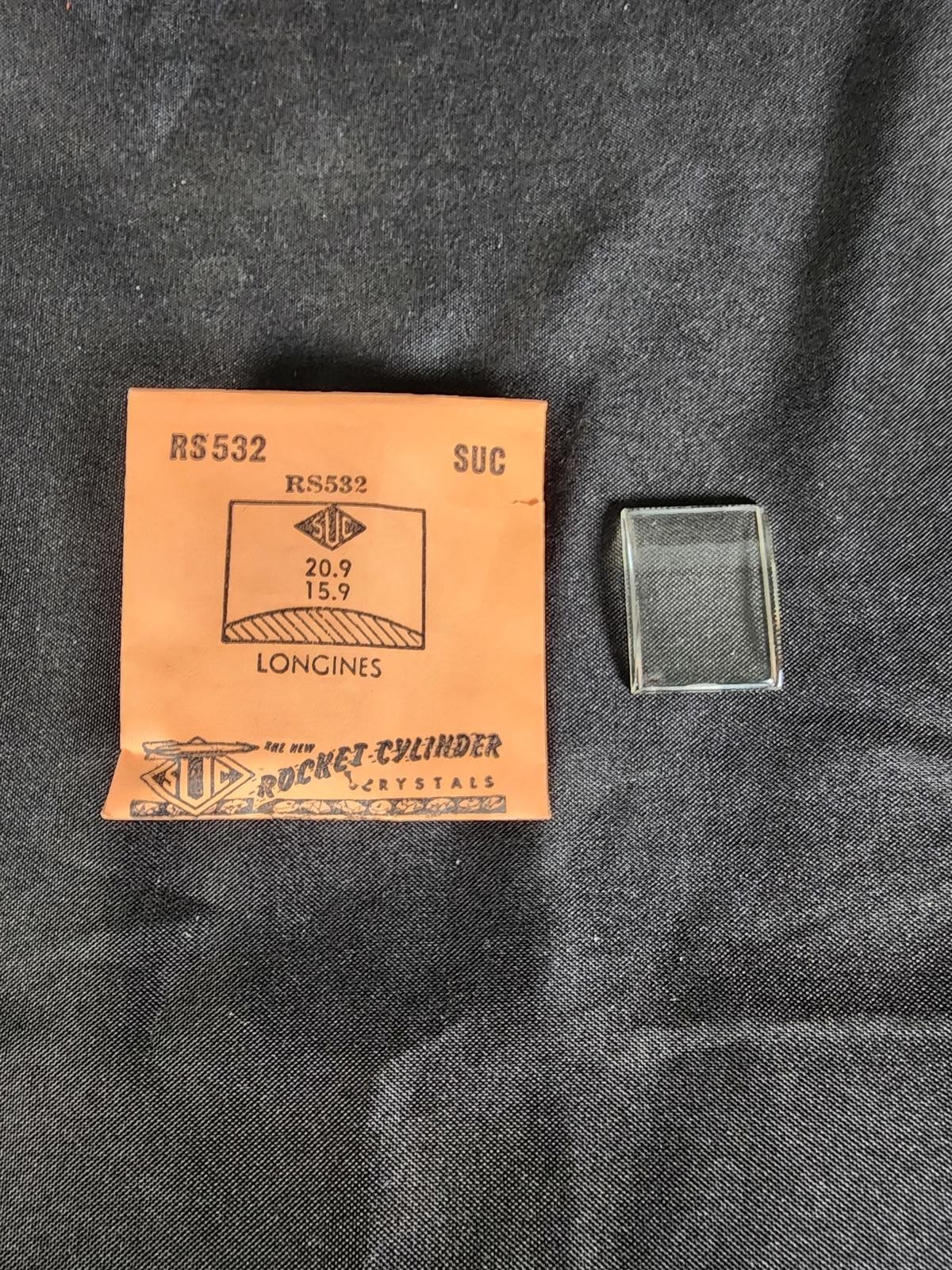 Longines 20.9 x 15.9 SUC Watch Crystal Vintage Rocket Cylinder Replacement
